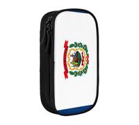 Lootpe West Virginia State Flag Print Pencil Case,Storage Bag, Large Capacity Pencil Box, Portable Office Pen Bag With Zipper