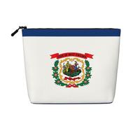 lootpe West Virginia State Flag Print Travel Makeup Bag, Large Capacity Cosmetic Bags For Women, Portable Cosmetic Bag, Toiletry Bag