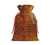 Lootpe Wine Cork Print Large Christmas Gift Bags,Reusable Holiday Bags For Gifts,Drawstrings Burlap Goody Gift Bags
