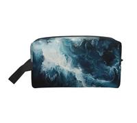 Lootpe Within The Tides Print Makeup Bag, Portable Travel Makeup Pouch, Toiletry Organizer, Large Make Up Bag For Women
