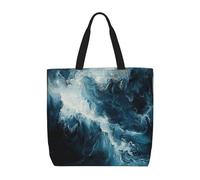 Lootpe Within The Tides Print Tote Bag For Women, Work Handbags, Large Capacity Casual Shoulder Handbags, For Travel Gym