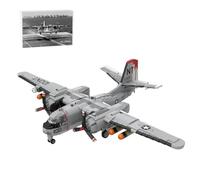 LootPop 1/35 Scale Aeroplane Military Model, Includes Rockets, MOC-143540 S-2 Tracker Building Block Set in 1/35 Scale, Foldable Wings and Swivel Ailerons, Gift for Adults (1757 Pieces)