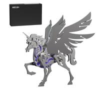 LootPop DIY 3D Unicorn Metal Puzzle - 23+PCS Static Assembly Kit - Fantasy Home Decor Purple