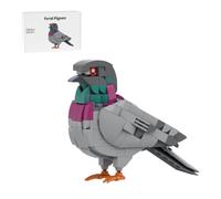 LootPop Feral Pigeon Building Blocks Set, Replica Wild Pigeons Model with Colourful Grey Plumage, Home Decoration for Family & Friends, 255 Pieces