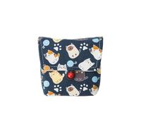 LootPop Handcraft Storage Bag for RG35XX SP & Miyoo Flip Game Consoles with Blue Lucky Cat Pattern- Compact Protective Case with Soft Interior& Accessory Pocket - Retro Gaming Travel Pouch