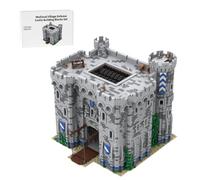 LootPop Medieval Village Modular Building Block Set, MOC-201635 Medieval Village Defense Castle, Unbuilt Model, Large Defense Fortress with Opening Gate (13214 Pieces)