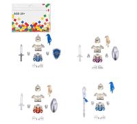 LootPop Mini Knight Figures Armor Accessories, 4 Sets of Medieval Royal Guard Armor and Weapon Accessories, Compatible with Large Brands (Pack of 39)