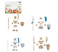 LootPop Mini Knight Figures Armor Accessories, 4 Sets of Medieval Royal Guard Armor and Weapon Accessories, Compatible with Large Brands (Pack of 36)