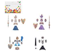 LootPop Mini Knight Figures Armor Accessories, 4 Sets with Royal Knight Armor and Weapon Accessories, Compatible with Large Brands (Pack of 32)