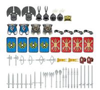 LootPop Mini Knight Figures Armor Accessories Including Helmet, Armor, Roman Style Weapon Accessory Pack, Compatible with Existing Brand Figures, 57 Pieces