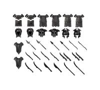LootPop Mini Knight Figures Armor Accessories Including Helmet, Armor, Weapons, in the Style of Medieval Romans and Greeks, Compatible with Existing Brand Figures, 36 Pieces