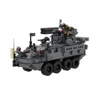 LootPop MOC-162358 M-SHORAD Military Anti-aircraft Tank Model Kit - 740 Building Blocks, Compatible Clamping Block Set