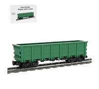 LootPop MOC-221417 American 4 Axle Open Car Construction Kit, Decorative Model with Buffers and Standard Wheelsets (675 Pieces)
