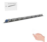 LootPop Santa Fe Super Chief Blue Locomotive Electric Train Model Building Block Set Exhibition Model with Seven Wagons (Dynamic Version/2777 Pieces)