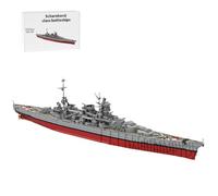 LootPop Scharnhorst Class Battleship Kit - 6457 Pieces WWII German Warship - Scale Military Model for Adults - Grey Hull, Red Base - Preparing Gifts for Christmas