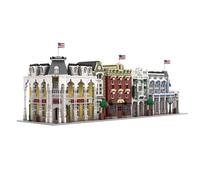 LootPop Street View Block Kit, MOC-217586 USA Deluxe Main Street Building Blocks Set, Modular Construction Kit Model in American Retro Style for Adults (9834 Pieces)