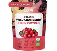 LOOV Organic Cranberry Fibre Powder (Pomace) - Made from Pure Wild Nordic Cranberry Seeds and Skins, High in Bioactive Fibre & Phytonutrients, no Added Sugar, 100 g