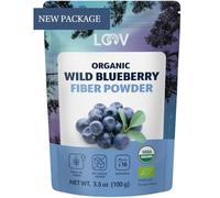 LOOV Wild Blueberry Fibre Powder - Made from Organic Wild Nordic Blueberry (Bilberry) Skins & Seeds (Pomace Powder) - High in Fibre, Source of Protein, Unsweetened, 100g