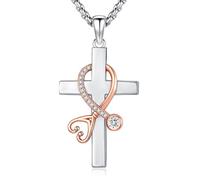 LOOVE Celtic Cross Tree of Life Necklace for Women, Thor Hammer of Life Pendant, Irish Cross, Amulet, Tree of Life Jewelry, Sterling Silver, No Gemstone