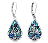 LOOVE Sterling Silver Tree of Life/Flower/Bee/Dragonfly/Cat/Hummingbird Dangle Sunflower Tree Animal Earrings with Lever Clasp Earrings Jewelry Gifts Sterling Silver No Stone, Sterling Silver, No