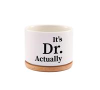 Loovelo It's Dr Actually Doctor Gifts Succulent Plant Pot with Bamboo Tray Round Graduation Gifts from Mom Dad Daughter Son Home Office Decor 3.5 Inch White (No Plants)