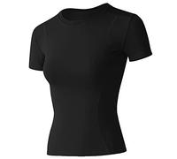 Loovoo Women Workout Shirts 1/2/3 Pack Athletic Compression Tee Dry Fit Yoga Gym Basic Tops, C1_one Piece_black_short Sleeve, M