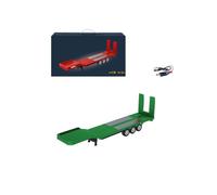 LooWindoer 1/18 Scale RC Semi Trailer Flatbed for 770S Heavy Duty Tractor Truck, Remote Control Trailer Accessory with Landing Gear & Tailgate Function, 2.4GHz Transport System Model Toy, Gren