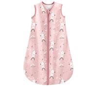Looxii Baby Sleeping Bag 0.5 TOG 100% Cotton Soft Newborn Sleepsack Unisex Baby Wearable Blanket for Boys and Girls 6-12 Months - Pink