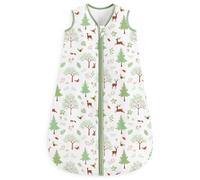 Looxii Baby Sleeping Bag 1.5 Tog Winter Baby Sleep Sack 18-24 Months 100% Cotton Soft Warm Wearable Blanket for Newborn Infant Toddler Boys and Girls Green Forest
