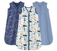 Looxii Baby Sleeping Bag 12-18 Months 0.5 Tog Sleep Sack 100% Cotton 3 Pack Baby Wearable Blanket for Newborn Infant Toddler Boys Girls Blue Dinosaur