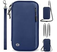 Looxmeer Family Passport Holder, RFID Travel Wallet for Women & Men, Waterproof Document Organiser, Travel Essentials for Credit Cards, Tickets, Cash, Coin, Phone, Pen with Crossbody & Wrist Strap