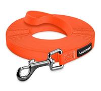 Looxmeer Training Lead for Dogs, 3m Waterproof Long Line Dog Lead for Large Medium Small Dogs, Recall Obedience Dog Training Leads, Padded Handle & Storage Bag, Pet Leash for Tracking Camping, Orange