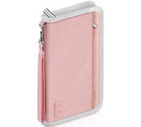 Looxmeer Travel Wallet, Family Passport Holder, RFID Blocking Travel Accessories Document Organiser for Tickets, Cards, Cash, Pen, Key, Waterproof Cover Holiday Essentials Case for Man & Woman, Pink