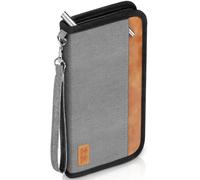 Looxmeer Travel Wallet, Family Passport Holder, RFID Blocking Travel Accessories Document Organiser for Tickets, Cards, Cash, Pen, Key, Waterproof Cover Holiday Essentials Case for Man & Woman, Grey