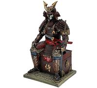 LOOYAR Medieval Ancient Samurai Undead Warrior Resin Statue Ornament Figurine Craft for Home Living Room Porch Decoration Office Desk Desktop Table Arrangement Gift (Red Glod)