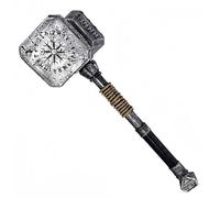 LOOYAR Viking Thunder Hammer Prop - Lightweight PU Foam, Medium, Black Iron, Detachable Head & Handle, Adult, Costume Prop