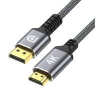 looyotul 4K DisplayPort to HDMI Cable 3m Only Uni-Directional from the Dp 1.2 Source to HDMI 1.4 Screen 4K@30Hz,Gold-Plated Connectors,Braided Cable,for HDTV,Laptop,AMD,NVIDIA,Monitor,Projector