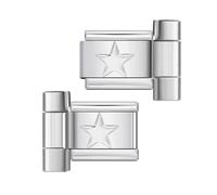 Loozykit 10/12/14mm Italian charms watch link silver gold 9mm Italian Charm bracelet charms watch Link Module DIY Letter module watch connection tool Splicable watch accessories(Silver 10mm star)