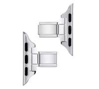 Loozykit 10/12/14mm Italian charms watch link silver gold 9mm Italian Charm bracelet charms watch Link Module DIY Letter module watch connection tool Splicable watch accessories(Silver 3.2cm)