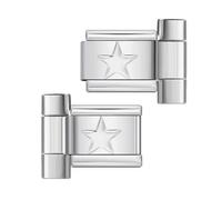 Loozykit 10/12/14mm Italian charms watch link silver gold 9mm Italian Charm bracelet charms watch Link Module DIY Letter module watch connection tool Splicable watch accessories(Silver 12mm star)