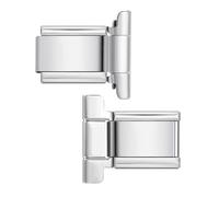 Loozykit 10/12/14mm Italian charms watch link silver gold 9mm Italian Charm bracelet charms watch Link Module DIY Letter module watch connection tool Splicable watch accessories(Silver 14mm)