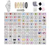 Loozykit Custom Italian Charm Bracelet Charms Set Silver Gold Italian Charms Bracelets for Women Men Customized Stainless Steel 9mm Women's italian style charms watch DIY Gift (10pcs silver)