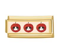 Loozykit Italian Charm Bracelet Charms Gold Long 2cm Italian charms 9mm Pet Photos italian style charms for women splicablestainless steel italian bangle modules DIY Gift(Golden Lychee cat)