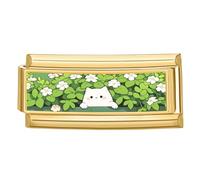 Loozykit Italian Charm Bracelet Charms Gold Long 2cm Italian charms 9mm Pet Photos italian style charms for women splicablestainless steel italian bangle modules DIY Gift(Gold strawberry)