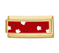 Loozykit Italian Charm Bracelet Charms Gold Long 2cm Italian charms 9mm Pet Photos italian style charms for women splicablestainless steel italian bangle modules DIY Gift(Red rabbits)