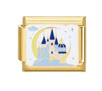 Loozykit Italian Charm Bracelet Charms Gold Modular for Italian Charms Women's Italian Style Charms fits all 9mm Bracelet Diy charms bracelets Accessories Girl Mother Gift(Golden Castle)