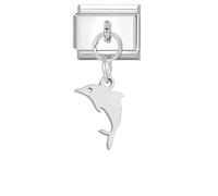 Loozykit Italian charm bracelet charms Pendant silver Italian charms bracelets for women 9mm stainless steel italian bracelet charms accessories DIY girl boy gift(Silver small shark)