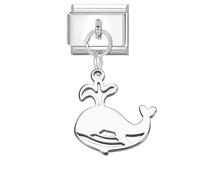 Loozykit Italian charm bracelet charms Pendant silver Italian charms bracelets for women 9mm stainless steel italian bracelet charms accessories DIY girl boy gift(Silver fat Dolphin)