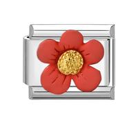 Loozykit Italian charm bracelet charms silver 9mm colorful patch styles italian charms bracelets for women stainless italian bracelet charms accessories DIY girl’s gift(Safflower)