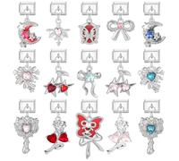 Loozykit Italian Charm Bracelet Charms Silver Gold Italian Charms set with Pendant splicable 9 mm women's italian style charms Stainless Module for italian Bracelets Gift (Red blue starmoon)